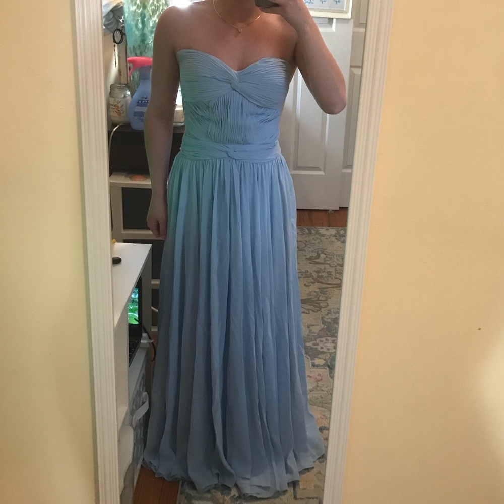 Blue goddess prom dress
